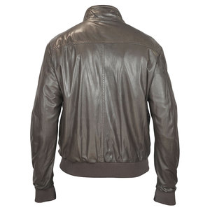 Chaqueta clásica de cuero de piel de vaca para Otoño e Invierno para hombre, abrigos transpirables con cuello levantado y chaqueta tejida no tejida para hombre - Product Image 3