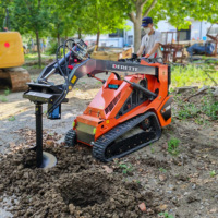 Mini-chargeuse compacte sur chenilles Derette XC1100 avec tarière, petite machinerie de terrassement pour la construction