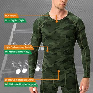 <b>Men's</b> Custom Logo Compression Eco-Friendly Workout <b>Base</b> <b>Layer</b> Four-Way Stretch High Elastic Breathable Long Sleeve Training - Product Image 2