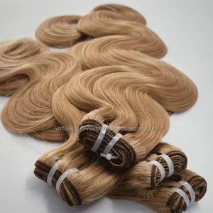 Extensions de vague de corps de trame de cheveux humains de qualité supérieure 100% à double tirage, cuticules alignées, faisceaux de trame de machine soyeux et doux avec des cheveux de bébé - Product Image 1