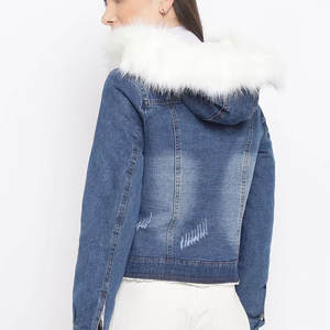 2024 veste en jean à manches longues pour femmes du fabricant pakistanais 100% coton tricoté doublure intérieure en laine imperméable pour vêtements d'hiver - Product Image 4