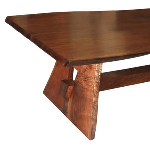 Table à manger en bois massif avec plateau large en bois naturel, design moderne pour la maison, l'hôtel ou la villa - Product Image 3