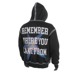 Nouveau design, sweat-shirt en molleton de coton à lavage acide, 500 g/m², noir, impression DTG personnalisée, graphique surdimensionné, sweat-shirt lourd - Product Image 2