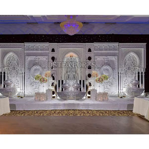 Decoración de Boda Asiática Moderna y Profesional, Decoración de Escenario de Fibra de Vidrio con Diseño Exquisito, Decoración de Recepción de Boda con Temática Vintage - Product Image 1