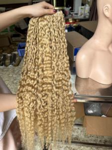 ผมหยิกสีบลอนด์บริสุทธิ์40นิ้วต่อผม100% ผมมนุษย์เวียดนามสี613อ่อนสำหรับผู้บริจาคคนเดียว - Product Image 4