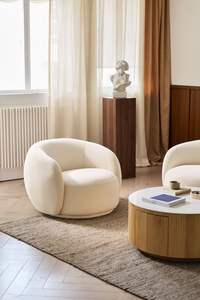 Ghế sofa đơn phong cách tối giản hiện đại Atunus, màu nâu, chất liệu vải, tựa lưng cong, mút cao cấp. - Product Image 3