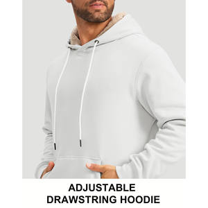 Sweats à capuche surdimensionnés en coton éponge française personnalisés de haute qualité Streetwear hiver épais sweats à capuche pour hommes unis à épaules tombantes - Product Image 5