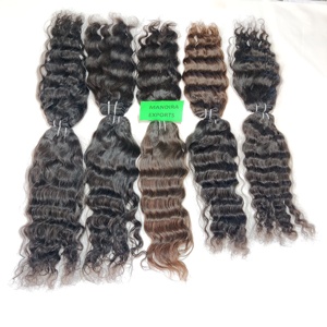 Cheveux Naturels en Gros 100% Ondulés Double Trame Doux et Ondulés Non Traités Vierge Cheveux Humains Indiens du Temple Extensions 100g - Product Image 1