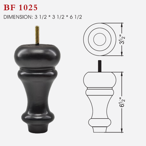 Classic Turned Wooden <b>Furniture</b> <b>Leg</b> Solid <b>Wood</b> Sofa Table Bed <b>Leg</b> Black Finish OEM Custom Factory Wholesale - Product Image 6