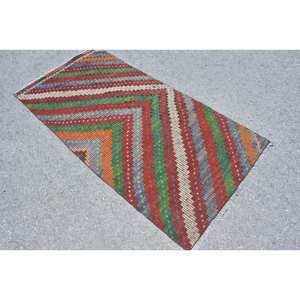 Tapis Turc Vintage Ethnique Rouge Vert Patchwork Laine Tapis 3.1x6.3ft Salon Décoration 10mm Épaisseur avec Support Latex - Product Image 2