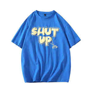 OEM personalizado de talla grande de los hombres 100% camisetas de algodón de secado rápido transpirable Fitness Crew patrón sólido 220 gramos de peso Puff impresión - Product Image 5