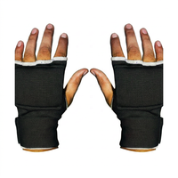 Bandes de protection élastiques pour les mains de boxe avec fermeture auto-agrippante, réglables, pour adultes, unisexe, noir avec bordure orange, taille standard