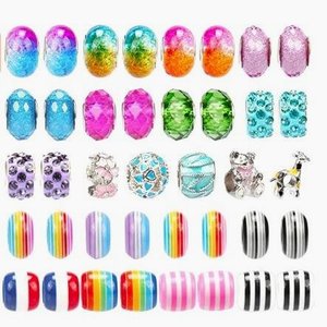Kit de Fabricación de Pulseras con Dijes, Bonito Juego de Dijes de Aleación de Zinc con Forma de Corazón y Cuentas Coloridas, Regalo de Joyería Artesanal para Niñas - Product Image 2