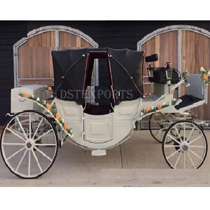 Carruaje de caballos Landau con capucha con estilo Carruaje de caballos real y de lujo Carruaje de caballos de estilo británico Buggy cubierto de caballos - Product Image 1