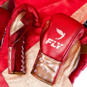 Guantes de Boxeo Profesionales con Cordones - Guantes de Entrenamiento y Sparring de Cuero Premium - Azul y Rosa para Muay Thai y Kickboxing - Product Image 6