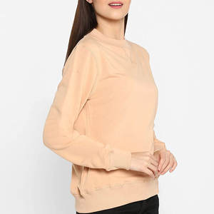 Women's Custom Logo Crew <b>Neck</b> Sweatshirt Washed Heavyweight Knitted Blank Drop Shoulder <b>Light</b> Weight Sweatshirts For Women - Product Image 3