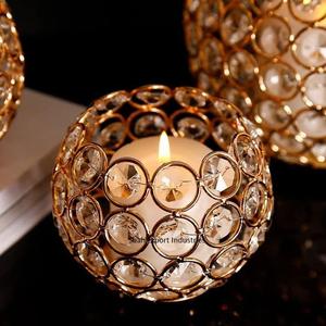 Classic Round Shape Gold Crystal/Metal Votive <b>Candle</b> <b>Holder</b> for Home & Christmas Lighting Decorative <b>Candle</b> Votive - Product Image 4