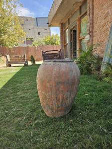 กระถางเทอร์ราคอตต้าสไตล์อินเดียโบราณทำมือ-ของตกแต่งบ้านแบบชนบทสำหรับสวนห้องครัวและการตกแต่งในร่ม - Product Image 2