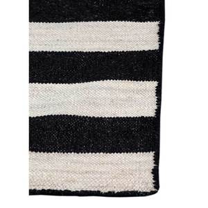 พรมขนสัตว์ทอลายเรียบสีเทาและสีดำลายทางแบบนามธรรมสำหรับห้องโถง พรมปูพื้นทรงสี่เหลี่ยมผืนผ้าสำหรับใช้ในบ้าน-รุ่น Dwrm-176 - Product Image 4