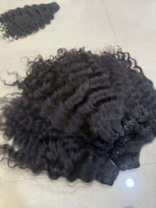 Haute qualité 100% extensions de cheveux indiens humains 18 pouces lâche profond ondulé bouclés paquets de cheveux bruts couleur de cheveux naturels - Product Image 2