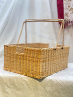 Panier de pique-nique multifonctionnel écologique fait main en rotin pour les pique-niques, les courses ou la cueillette de fruits