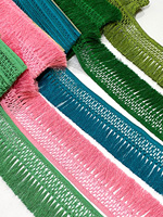 Frange en dentelle polyester de 100 cm de largeur, couleur personnalisée, pour robe latine, garniture de vêtement, textiles de maison, décoration de rideaux