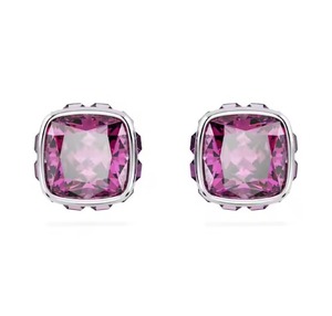 ต่างหูพลอยคริสตัลสีม่วงทรงสี่เหลี่ยมอันสง่างามสำหรับเครื่องประดับเงิน B2B ผู้ขายสินค้าแบรนด์แบบกำหนดเองได้ - Product Image 1