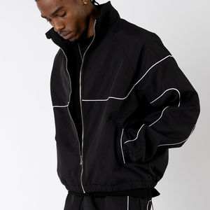 OEM survêtement coupe-vent zippé en nylon personnalisé style street fashion avec logo brodé ensemble d'été en nylon ensembles coupe-vent personnalisés - Product Image 3