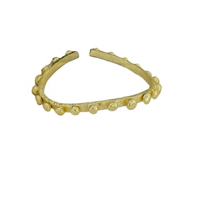 Gold Plated Handmade Designer Big Dotted <b>Cuff</b> Bangle Beads <b>Bracelet</b> Gold Plated <b>Women</b> Modern Look Brass Bangle for Sale - Product Image 2