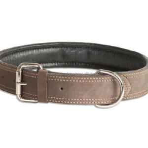 Personalizado de alta calidad fabricantes de moda de lujo de doble costura suave acolchado collar de perro de cuero al por mayor collar de Mascota - Product Image 4