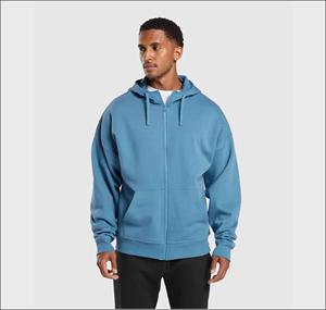 High Quality <b>Navy</b> Blue Zip Up <b>Fleece</b> Hoodies Custom Designs Breathable Anti Shrink Slim Fit Jogging Hoodies Casual Zip Up Hoodie - Product Image 4