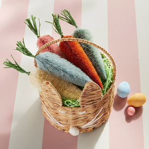 Cute water hyacinth rabbit basket for festival holiday <b>accessories</b> <b>bunny</b> flower gift baskets - Product Image 5