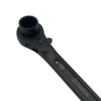 Llave de trinquete de doble cara con dado hexagonal, herramienta de grado industrial, 75N-M de par máximo, cola afilada, soporte OEM personalizable
