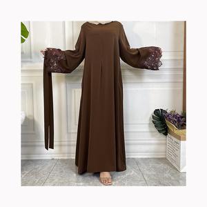 2024 Latest <b>Abaya</b> <b>Women</b> Muslim Dress Embroidered Open Cardigan Robe <b>Women</b> Muslim <b>Abaya</b> with Belt - Product Image 3