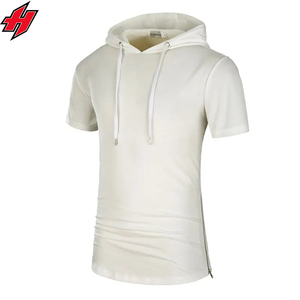 Customized Men's Solid Hooded <b>Sweatshirt</b> Summer Oversized <b>Short</b> <b>Sleeve</b> Hoodie with Breathable Eco-Friendly Knitted Fabric - Product Image 4
