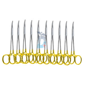 Lot de 10 pinces à moustiques incurvées en acier inoxydable, pince à tissu demi-manche doré, pince à hémostat chirurgical - Product Image 4