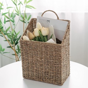 Lowest cost home office decor seagrass wall hanging letter holder leaflet magazine storage basket - Product Image 3