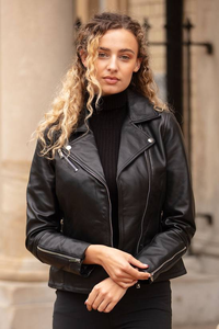 เสื้อแจ็คเก็ตมอเตอร์ไซค์หนังวัวแท้สำหรับผู้หญิง ผู้ผลิตขายส่ง ระบายอากาศได้ดี กันน้ำ แบบถัก - Product Image 4