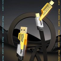 Kabel Data pengisian cepat USB 27W ke 65W, kabel Data pengisian cepat bahan Aloi seng kepang nilon