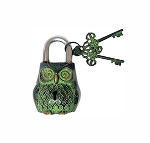 High Security Smart Brass Owl Shape <b>Lock</b> Outdoor Antique Cabinet Padlock with Safety Features - Product Image 1