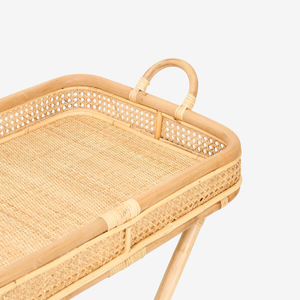 Bandeja de servicio de camarera de mimbre bohemio ecológico de Handwicker con soporte muebles de restaurante de hotel al por mayor de Vietnam - Product Image 3