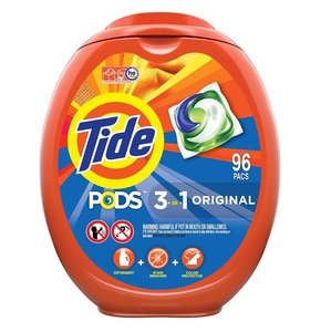 Cápsulas de Detergente para Ropa Tide PODS, Alta Eficiencia (HE), Aroma Original, 96 Unidades - Product Image 1