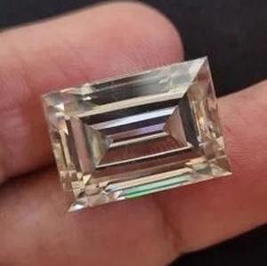 Près de blanc Moissanite Baguette diamant fantaisie pierres précieuses en vrac - Product Image 4