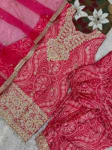 Fête de mariage ethnique indienne Diwali été hiver 3 pièces ensemble brodé réversible Designer prêt à l'emploi Sharara Gharara Georgette - Product Image 4