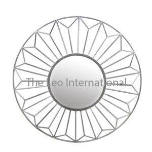 <b>Silver</b> Finished Metal Wall <b>Mirror</b> New Latest Designer Vanity <b>Mirror</b> for Home Decoration Handcrafted Metal Wall Art <b>Mirror</b> - Product Image 6