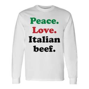 Camiseta de manga larga Peace Love Italian Beef Sandwich Chicago Foodie, ropa promocional para amantes de la gastronomía - Product Image 1