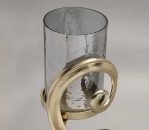 Bougeoir en métal couleur or de conception royale pour table centrale ou décor d'hôtel décoration de Noël à la maison avec bougie - Product Image 4