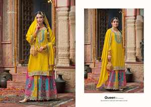 Traje Tradicional Indio Salwar Kameez de Tela Chinon con Bordado Zari, Ideal para Eventos Especiales, Calidad de Exportación - Product Image 5