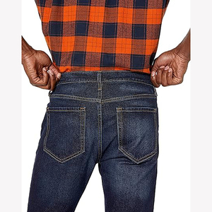 Nouveau Denim Jeans Hommes Stretch Mince Jambe Droite Solide Motif Streetwear D'affaires Formel Casual Homme Coton Bleu Jeans Pantalon - Product Image 5