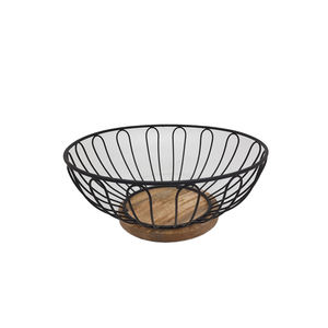 Panier haut en fil de fer métallique à vente chaude, de forme ronde, finition noire, pour table, cuisine, fruits, légumes, panier de rangement - Product Image 6